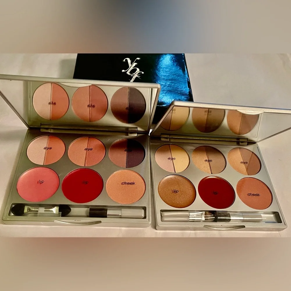 New! 2 Day Night Makeup Palettes Mirrored Metal YBF Your Best Friend Naughty